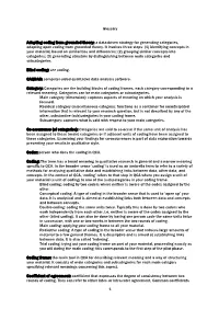 1 Glossary Adapting Coding from Grounded Theory: a Data-Driven