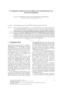 A Comparative Study of Current Open-Source Infrastructure As a Service Frameworks