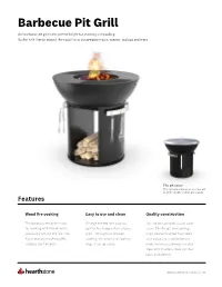 Barbecue Pit Grill Spec Sheet