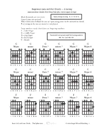 Beginners Lute and Viol Chords — G Tuning Open Position Chords (First Three Frets Plus Nut Or Open Strings)