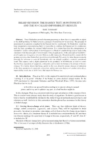 'Belief-Revision, the Ramsey Test, Monotonicity, and the So-Called