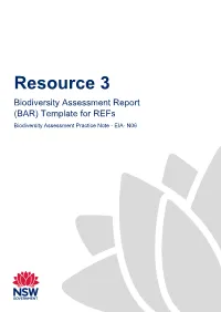 Biodiversity Assessment Report (BAR) Template for Refs Biodiversity Assessment Practice Note - EIA- N06