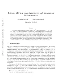Entropic CLT and Phase Transition in High-Dimensional Wishart Matrices