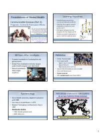 Foundations of Global Health Communicable Diseases (Part 2