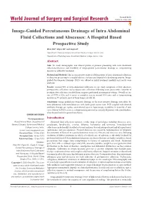 Image-Guided Percutaneous Drainage of Intra Abdominal Fluid Collections and Abscesses: a Hospital Based Prospective Study