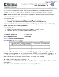 Instructional Materials Evaluation Tool for Alignment in Social Studies Grades K – 12