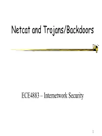Netcat and Trojans/Backdoors