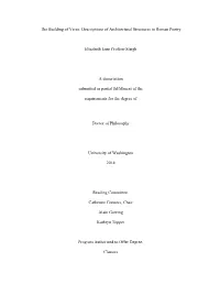 The Building of Verse: Descriptions of Architectural Structures in Roman Poetry