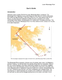 User's Guide for the Lower Mississippi River Location File