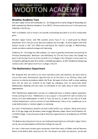 Wootton Academy Trust the Mathematics Department