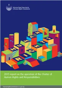 2015 Report on the Operation of the Charter of Human Rights and Responsibilities