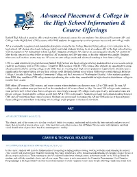 Advanced Placement & College in the High School Information & Course Offerings