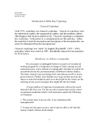 Introduction to Public Key Cryptography
