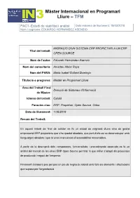 Migració D'un Sistema ERP Propietari a Un ERP Open Source