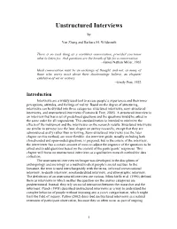Unstructured Interviews