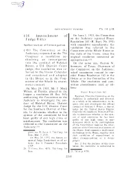 § 18. Impeachment of Judge Ritter