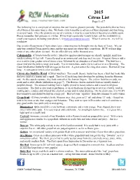 2015 Citrus List Page 1 of 7