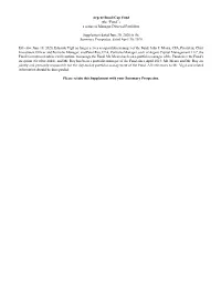 Argent Small Cap Fund (The “Fund”), a Series of Manager Directed Portfolios