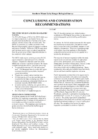 Biological Survey of Southern Mount Lofty Ranges