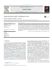 Fungal Diversity in Galls of Baldcypress Trees