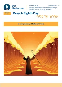 Pesach Eighth Day