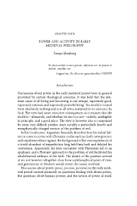 POWER and ACTIVITY in EARLY MEDIEVAL PHILOSOPHY Tomas