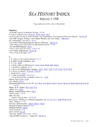 Sea History Index Issues 1-168