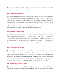 The Principal Quantum Number the Azimuthal Quantum Number The