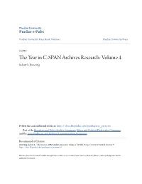 The Year in C-Span Archives Research Series