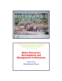 Water Resources Development and Management in Botswana