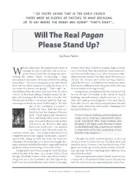Will the Real Pagan Please Stand Up?