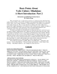 Basic Points About Vedic Culture / Hinduism: a Short Introduction Part 2