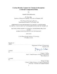 Carbon Dioxide Capture by Chemical Absorption: a Solvent Comparison Study