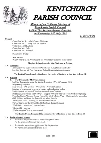 Minutes of an Ordinary Meeting Of