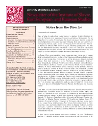 Newsletter of the Institute of Slavic, East European, and Eurasian Studies