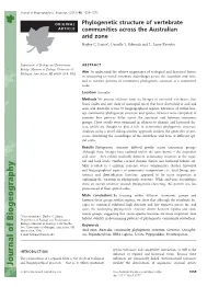 Phylogenetic Structure of Vertebrate Communities Across the Australian