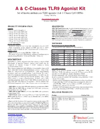 Set of Known Multispecies TLR9 Agonists (A & C-Classes Cpg Odns)
