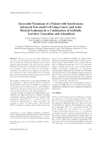 Successful Treatment of a Patient with Synchronous Advanced Non-Small