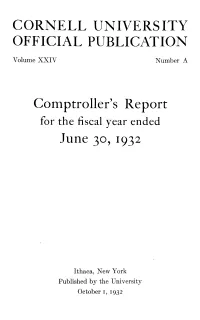 Comptroller's Report