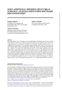 Does Additional Spending Help Urban Schools? an Evaluation Using
