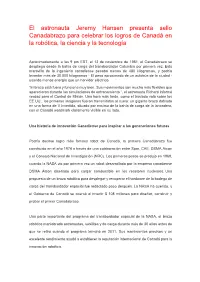 El Astronauta Jeremy Hansen Presenta Sello Canadabrazo Para Celebrar Los Logros De Canadá En La Robótica, La Ciencia Y La Tecnología