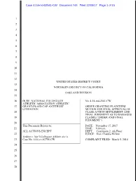 Order Granting Final Approval
