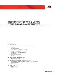 Red Hat Enterprise Linux: Your Solaris Alternative
