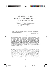 An Abbreviated Annotated Bibliography