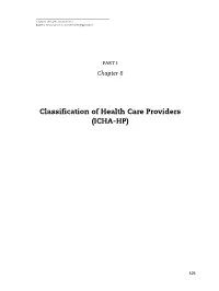 Classification of Health Care Providers (ICHA-HP)