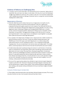 Evidence of Delivery on Challenging Sites