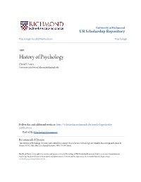 History of Psychology David E