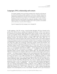 Languages, DNA, Relationship and Contacts