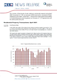 Residential Property Transactions: April 2021