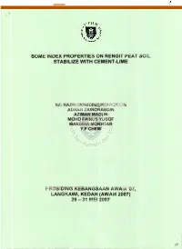 Some Index Properties on Rengit Peat Soil Stabilize with Cement-Lime